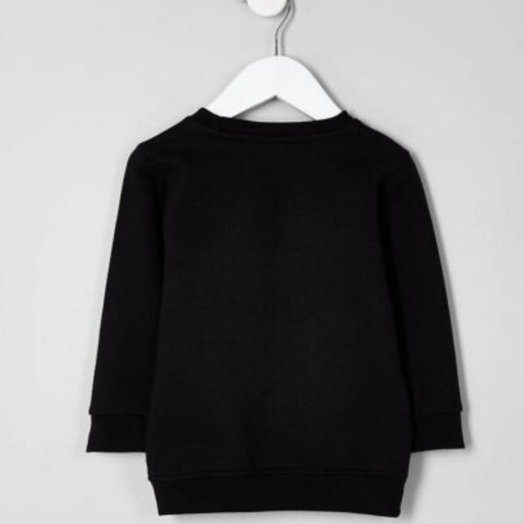 River Island Black Seriously Handsome Sweater, 12-18 Months Boys - Picture 2 of 3